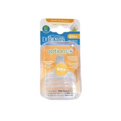 Dr. Brown's Dr Brown's Wide Neck Silicone Options+ Nipple 2 Pack 7 Dr. Brown's Dr Brown's Wide Neck Silicone Options+ Nipple 2 Pack -Motherswork Store 0072239317495