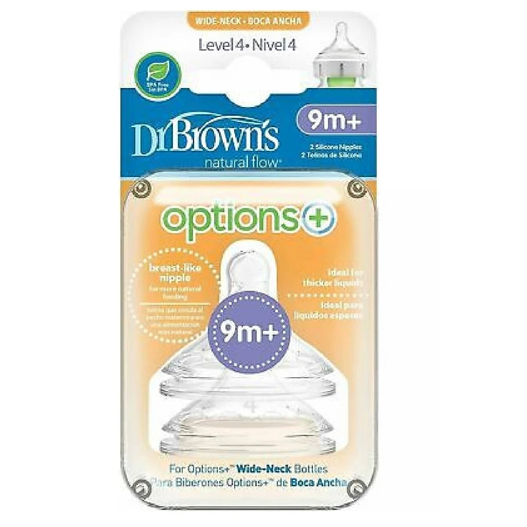 Dr. Brown's Dr Brown's Wide Neck Silicone Options+ Nipple 2 Pack 5 Dr. Brown's Dr Brown's Wide Neck Silicone Options+ Nipple 2 Pack - Image 5