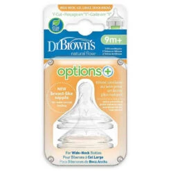Dr. Brown's Dr Brown's Wide Neck Silicone Options+ Nipple 2 Pack 8 Dr. Brown's Dr Brown's Wide Neck Silicone Options+ Nipple 2 Pack -Motherswork Store 0072239317518