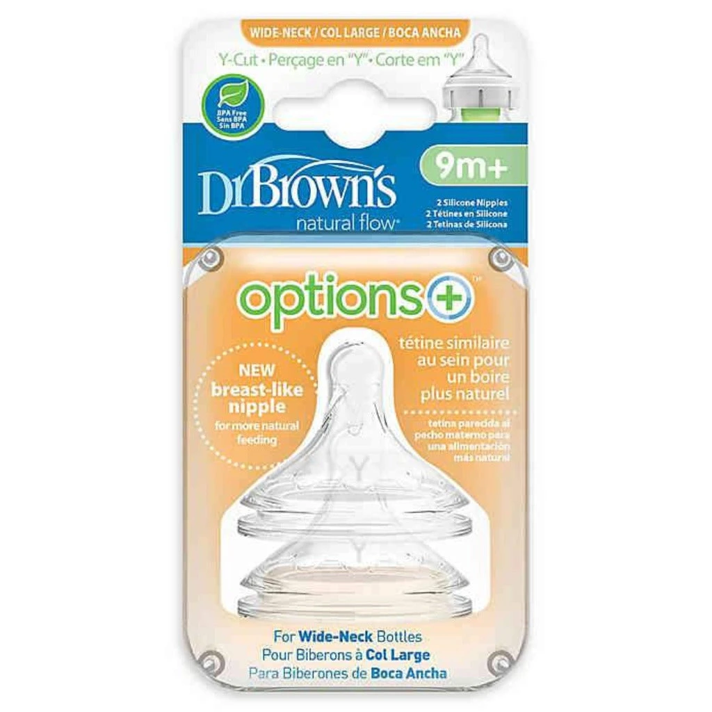 Dr. Brown's Dr Brown's Wide Neck Silicone Options+ Nipple 2 Pack 4 Dr. Brown's Dr Brown's Wide Neck Silicone Options+ Nipple 2 Pack - Image 4