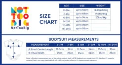 Not Too Big Short Sleeve Bamboo Bodysuit (3 Pack) -Motherswork Store 01 NTBBodysuit NewSizeChart 5000x 79f00d11 5d1e 4908 9487 27a395fadff2