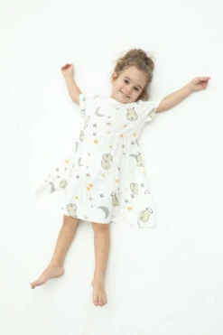 Baa Baa Sheepz Tiered Dress Goodnight Baa Baa White -Motherswork Store 0E1A7381