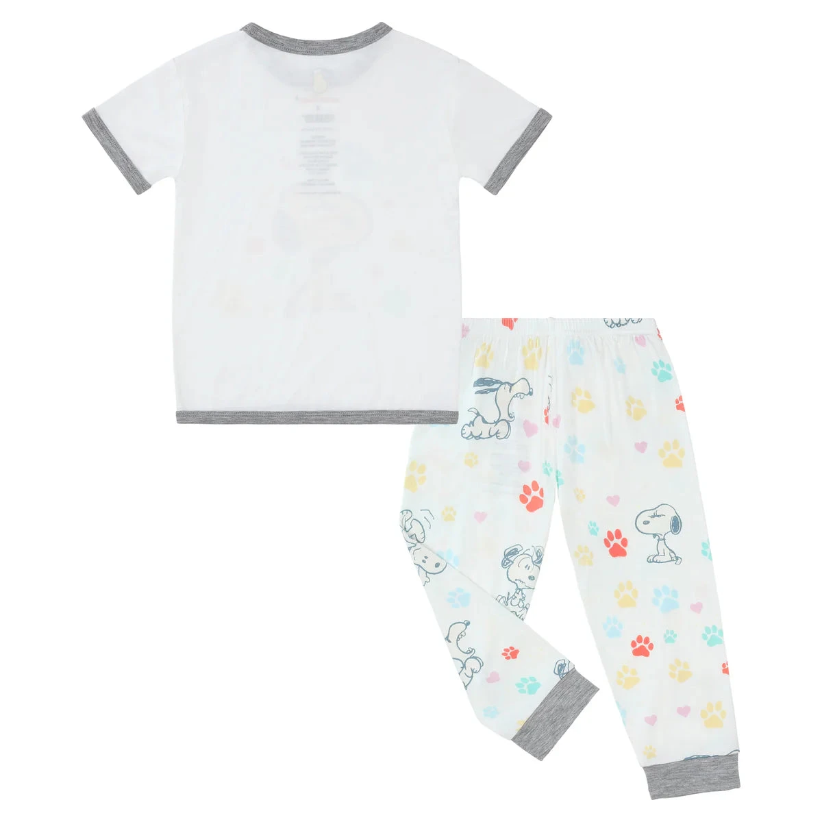 Baa Baa Sheepz X Snoopy Short Sleeve Shirt & Pants Kids Set (White) 2 Baa Baa Sheepz X Snoopy Short Sleeve Shirt & Pants Kids Set (White) - Image 2