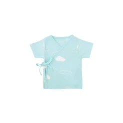 Motherswork X Le Petit Society Baby Organic Short Sleeve Kimono Top In Cloud Print