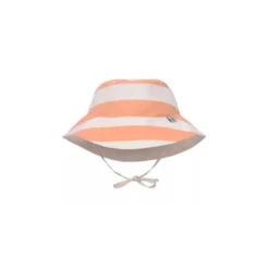 Lassig Sun Protection Bucket Hat, Block Stripes Milky Peach