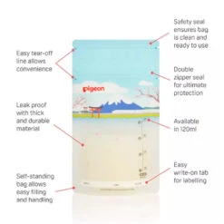 Pigeon Breastmilk Storage Bag Holiday (120ml) - 25 Bags -Motherswork Store 171