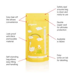 Pigeon Breastmilk Storage Bag Animals (180ml) - 25 Bags -Motherswork Store 174