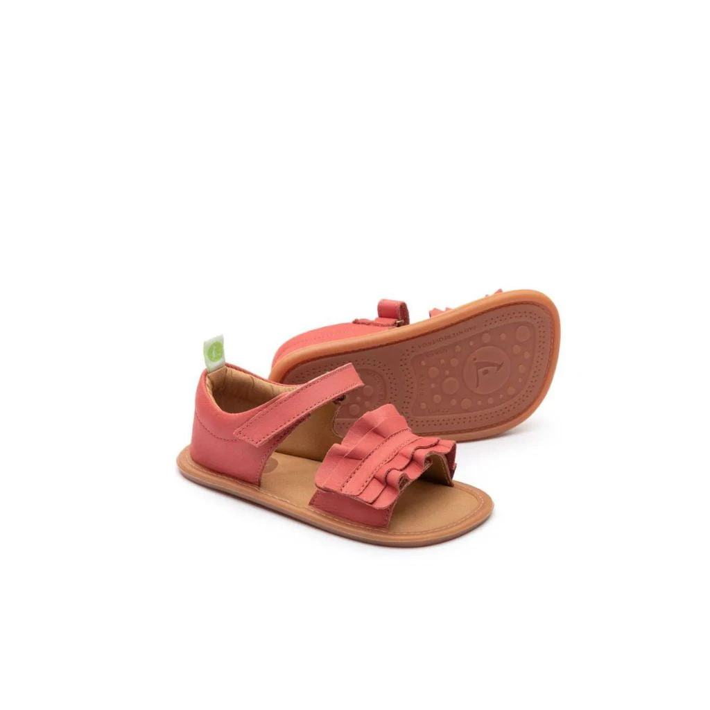Tip Toey Joey Toddler Sandal Ruffy - Coral Matte 1 Tip Toey Joey Toddler Sandal Ruffy - Coral Matte