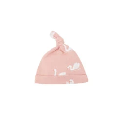 Motherswork X Le Petit Society Baby Organic Knotted Hat In Swan Print
