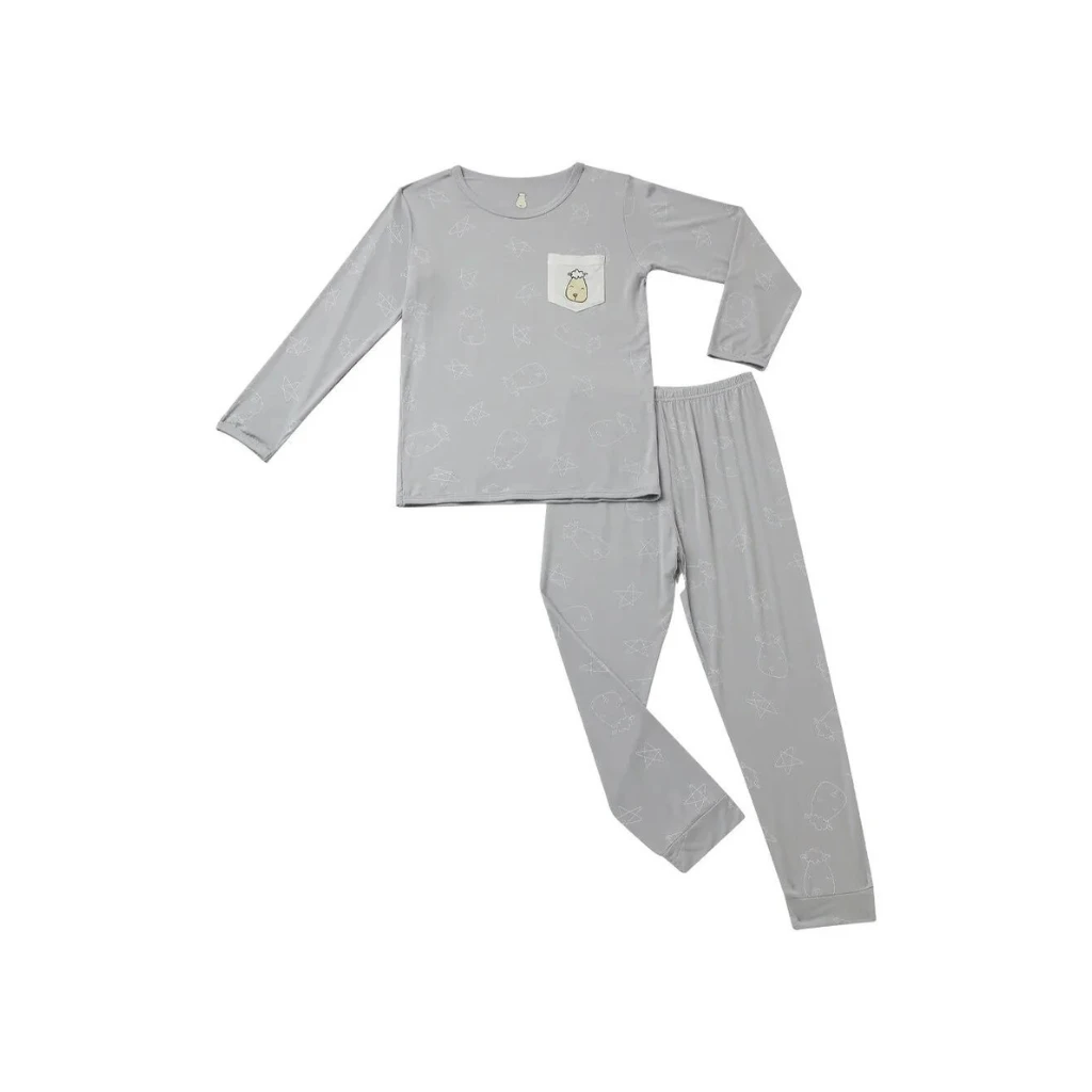 Baa Baa Sheepz Pyjamas Set Cute Big Star & Head - Grey 1 Baa Baa Sheepz Pyjamas Set Cute Big Star & Head - Grey