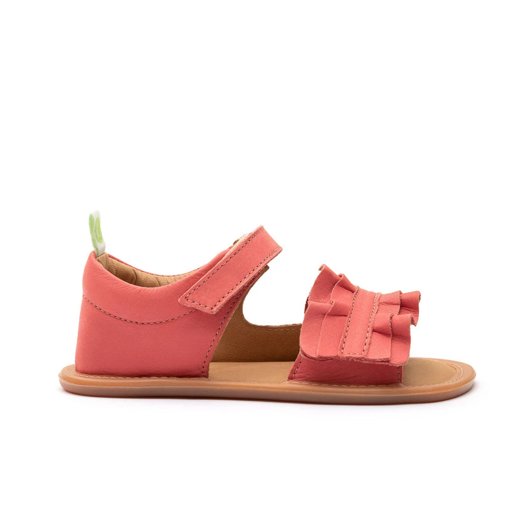 Tip Toey Joey Toddler Sandal Ruffy - Coral Matte 3 Tip Toey Joey Toddler Sandal Ruffy - Coral Matte - Image 3