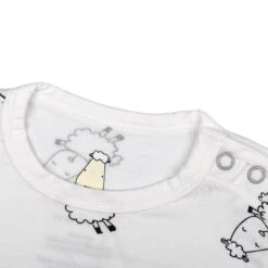 Baa Baa Sheepz Romper Short Sleeve Cute Big Star & Sheepz - White -Motherswork Store 8886481227639 baa baa sheepz romper short sleeve white motherswork 3