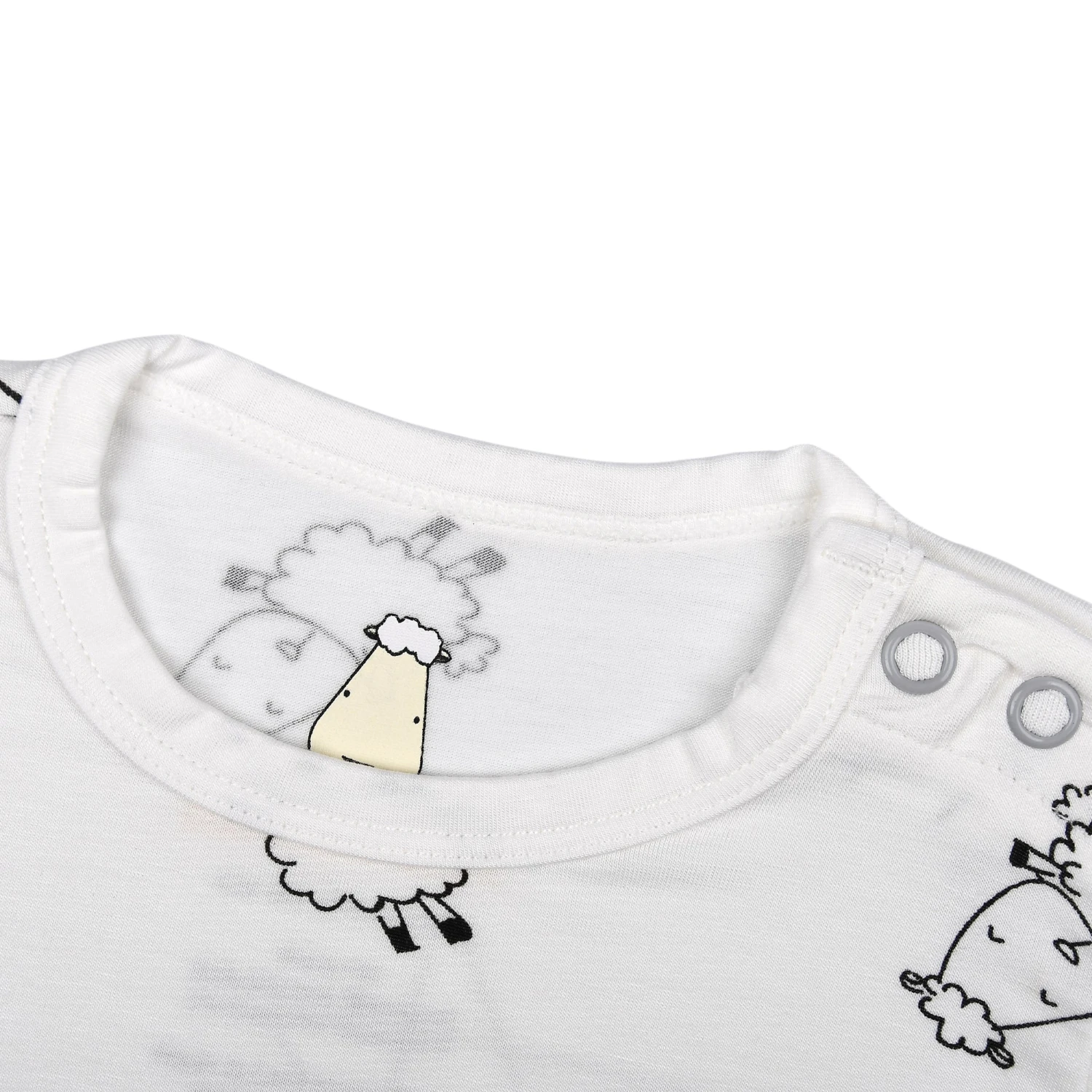 Baa Baa Sheepz Romper Short Sleeve Cute Big Star & Sheepz - White - Image 3