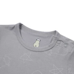Baa Baa Sheepz Romper Short Sleeve Cute Big Star & Head - Grey -Motherswork Store 8886481227677 baa baa sheepz romper short sleeve grey motherswork 3