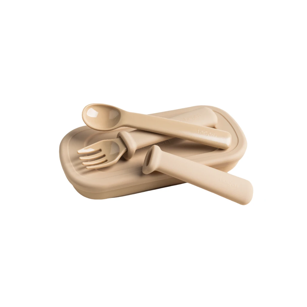 Hegen Multi-stage Fork And Spoon PPSU With Case (Taupe) 1 Hegen Multi-stage Fork And Spoon PPSU With Case (Taupe)