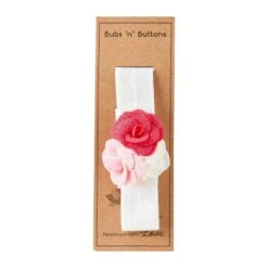 Bubs 'n' Buttons Baby Headband -Motherswork Store Bubs n Buttons Baby Headband White