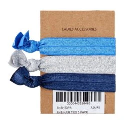 Bubs 'n' Buttons Hair Ties - 3pcs Pack -Motherswork Store Bubs n Buttons Hair Ties 3 Pack Azure back