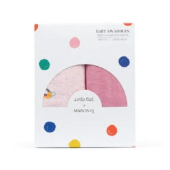 Little Rei X Maison Q Swaddle - 2pc 15 Little Rei X Maison Q Swaddle - 2pc -Motherswork Store MaisonQ Swaddle2PiecePinkFunfairRides Front