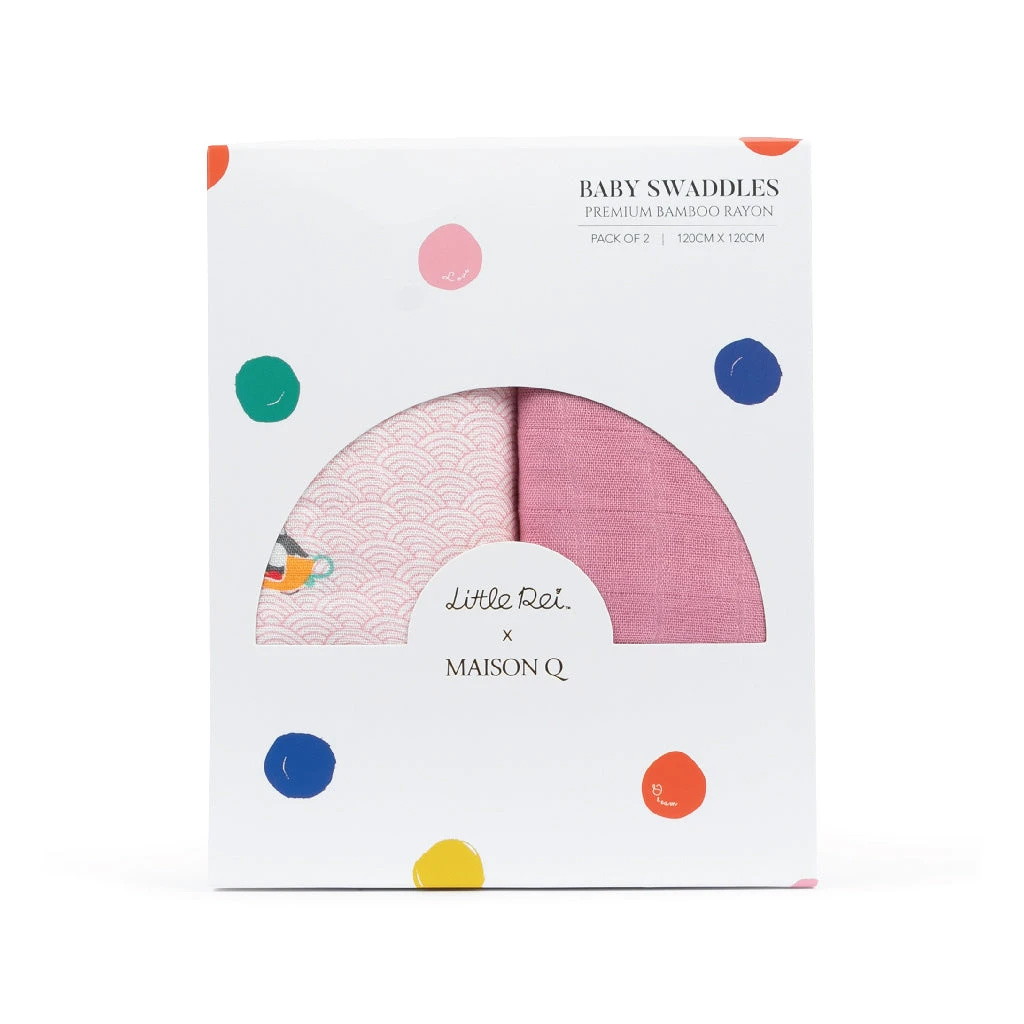 Little Rei X Maison Q Swaddle - 2pc 4 Little Rei X Maison Q Swaddle - 2pc - Image 4