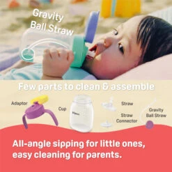 Pigeon StarTouch™ Straw Cup With Gravity Ball (250ml) -Motherswork Store StarTouch 8 Gravityball