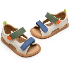 Tip Toey Joey Explore Sandals - Tapioca/Blue Tang/Salsa -Motherswork Store TTJ explore sandals tapioca blue tang 2