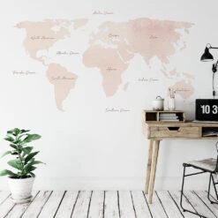 Urban Li'l World Map Wallpaper -Motherswork Store WorldMapWallpaper StudyMockup