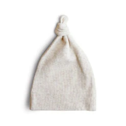 Mushie Ribbed Baby Beanie -Motherswork Store beigemelange