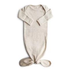 Mushie Ribbed Knotted Baby Gown 16 Mushie Ribbed Knotted Baby Gown -Motherswork Store beigemelange 3796e0d8 5689 4bf1 abdb f80d17f38861