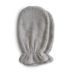 Mushie Organic Cotton Bath Mitt 2-Pack -Motherswork Store gray
