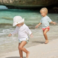 Lassig Sun Protection Flap Hat, White -Motherswork Store hatwhite2