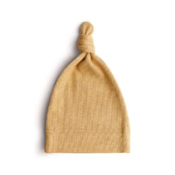 Mushie Ribbed Baby Beanie -Motherswork Store mustardmelange