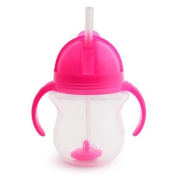 Munchkin Weighted Flexi Straw Cup -Motherswork Store pinkcup