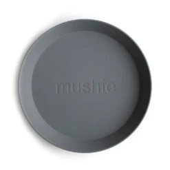Mushie Round Dinnerware Plate, Set Of 2 -Motherswork Store smoke eb1ce4e0 7eb2 49b0 a62b 03080a0a3ada