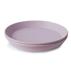 Mushie Round Dinnerware Plate, Set Of 2 -Motherswork Store softlilac1 e310f66d 9db9 4a22 bb05 06987b9996f3