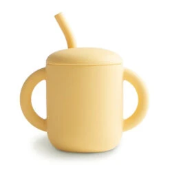 Mushie Training Straw Cup (6m+) -Motherswork Store strawdaffodil