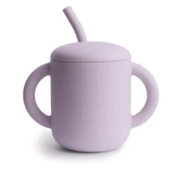 Mushie Training Straw Cup (6m+) -Motherswork Store strawlilac